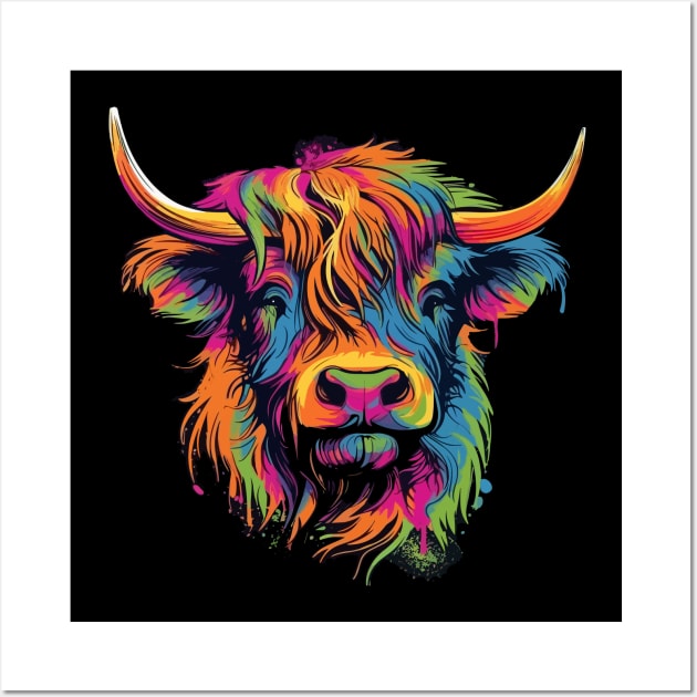 Scottish Hairy Highland Cow Wall Art by soondoock